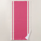 Coastal Stripe Beach Towel - Raspberry & Cream Strandtuch (Vorderseite)
