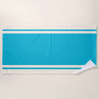 Coastal Stripe Beach Towel - Turquoise & Cream Strandtuch