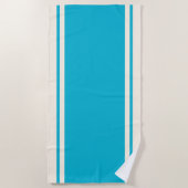 Coastal Stripe Beach Towel - Turquoise & Cream Strandtuch (Vorderseite)