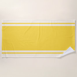 Coastal Stripe Beach Towel - Yellow & Cream Strandtuch