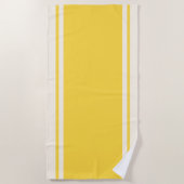 Coastal Stripe Beach Towel - Yellow & Cream Strandtuch (Vorderseite)