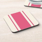 Coastal Stripe Coaster - Raspberry & Cream Getränkeuntersetzer (Linke Seite)