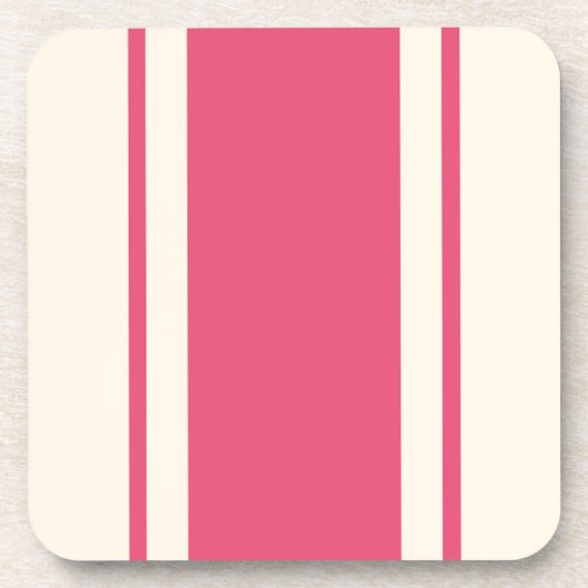 Coastal Stripe Coaster - Raspberry & Cream Getränkeuntersetzer (Vorderseite)