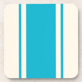 Coastal Stripe Coaster - Turquoise & Cream Getränkeuntersetzer (Vorderseite)
