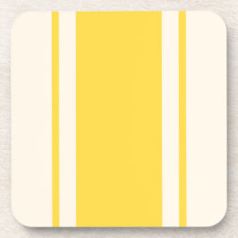 Coastal Stripe Coaster - Yellow & Cream Getränkeuntersetzer