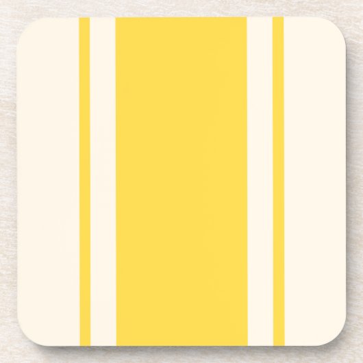 Coastal Stripe Coaster - Yellow & Cream Getränkeuntersetzer (Vorderseite)