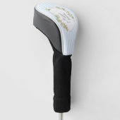 Coastal Stripe Lemon Monogram Golf Head Cover Headcover (angewinkelt)