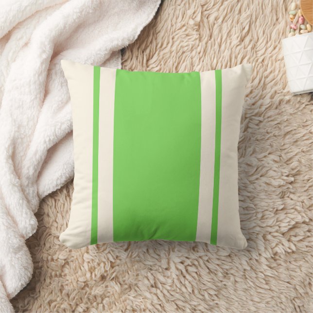Coastal Stripe Throw Pillow – Lime & Cream Kissen (Decke)
