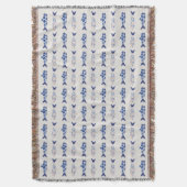 Coastal Style Blue Fish Pattern Shower Curtain Decke (Vorderseite Vertikal)