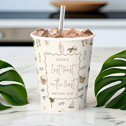 Coastal Summer Bachelorette Party Pappbecher