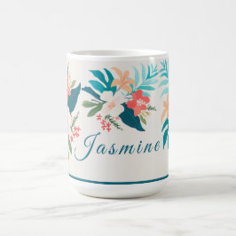 Coastal Summer Citrus & Floral Watercolor Kaffeetasse