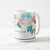 Coastal Summer Citrus & Floral Watercolor Kaffeetasse (VorderseiteRechts)