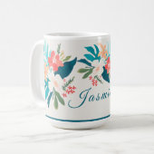 Coastal Summer Citrus & Floral Watercolor Kaffeetasse (Vorderseite Links)