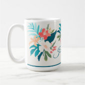 Coastal Summer Citrus & Floral Watercolor Kaffeetasse (Links)