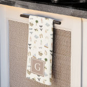 Coastal Summer Getaway Monogram Geschirrtuch