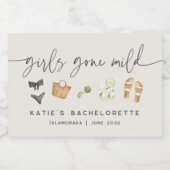 Coastal Summer "Girls Gone Mild" Bachelorette Schaumweinetikett (Einzelnes Label)
