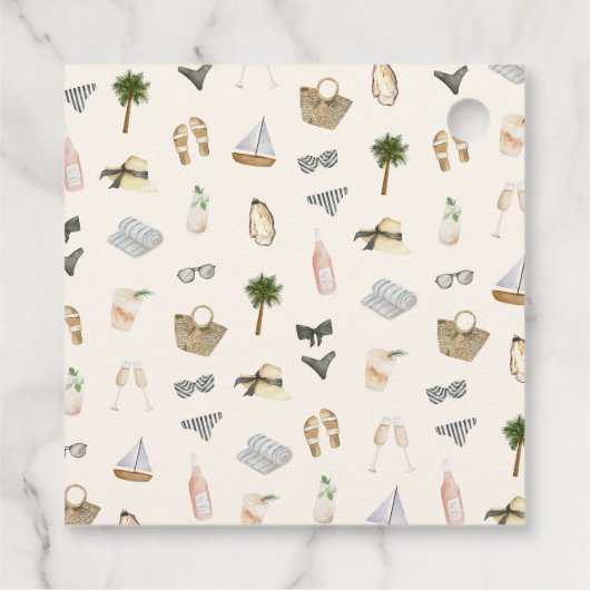 Coastal Summer Neutrals Bachelorette Party Geschenkanhänger (Rückseite)