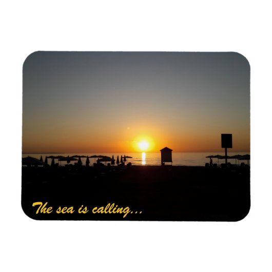 Coastal Summer Sunset Silhouette Magnet (Horizontal)