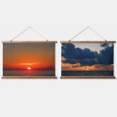 Coastal Sunrise & Sunset Wandteppich Mit Holzrahmen (Doppelt)