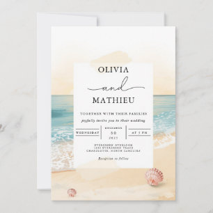 Coastal Sunset Beach Hochzeit Einladung