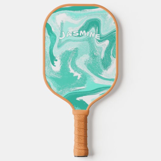 Coastal Teal and White Pickleball Paddle (Vorderseite)
