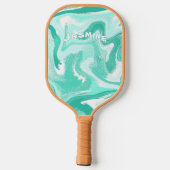 Coastal Teal and White Pickleball Paddle (Rückseite)