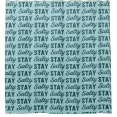 Coastal Teal Blue Stay Salty Graphic Beach Decor  Duschvorhang (Vorderseite)