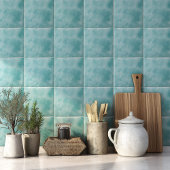 Coastal Teal Blue Watercolor Backsplash Fliese