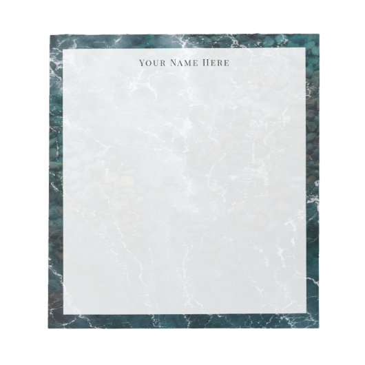 Coastal Teal Ocean Shore Personalized Notepad Notizblock (Vorderseite)
