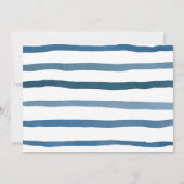 Coastal-Thema Christening für Boy Indigo Blue Dankeskarte (Rückseite)