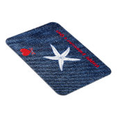 Coastal Thema Valentine's Day Red Heart & Starfish Magnet (Rechte Seite)