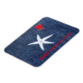 Coastal Thema Valentine's Day Red Heart & Starfish Magnet (Linke Seite)