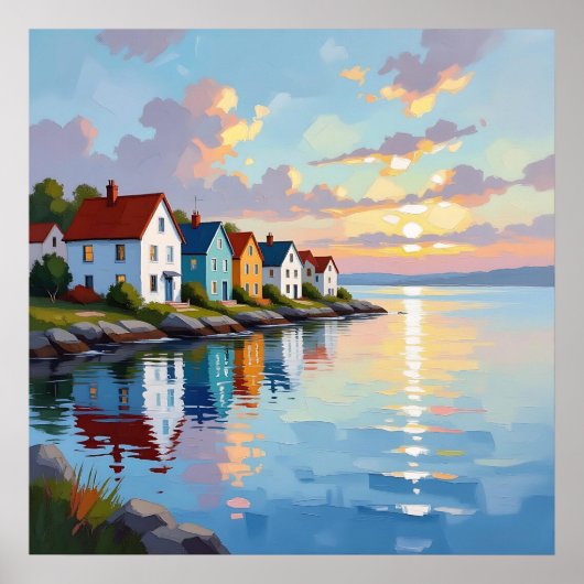 Coastal Themed | Beach Homes on the Bay Poster (Vorne)