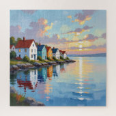 Coastal Themed | Beach Homes on the Bay   Puzzle (Vertikal)
