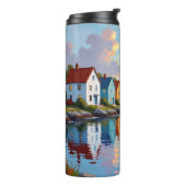 Coastal Themed | Beach Homes on the Bay Thermosbecher (Nach links gedreht)