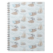 Coastal Toile Beach Scene Hand Drawn Seaside Notizblock (Vorderseite)