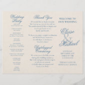 Coastal Toile Nautical Pattern Wedding Ceremony Flyer (Hinten)