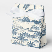 Coastal Toile Pattern Dusty Blue Wedding Geschenkschachtel (Vorderseite)