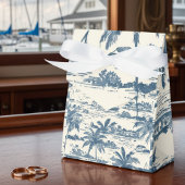 Coastal Toile Pattern Dusty Blue Wedding Geschenkschachtel