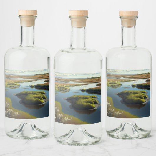 Coastal Tranquility Alkoholflaschenetikett (Flaschen)