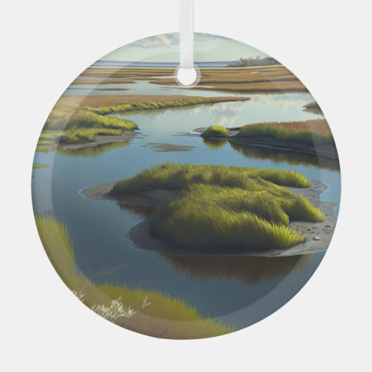 Coastal Tranquility Ornament Aus Glas (Vorderseite)