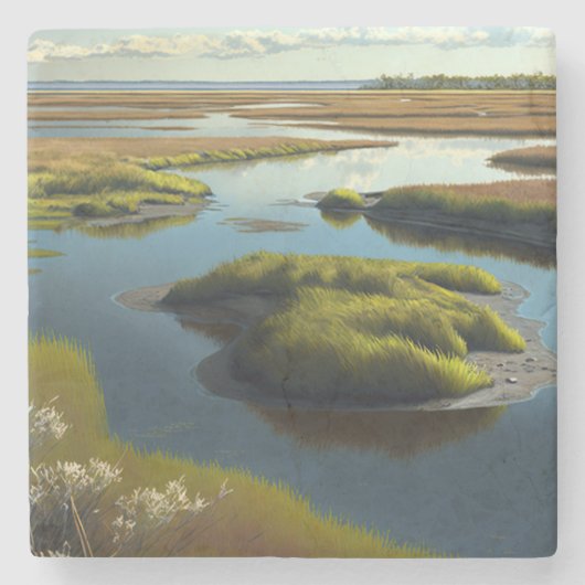 Coastal Tranquility Steinuntersetzer (Vorderseite)