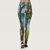 Coastal Trio: Drei Puffins am Strand in Oils Leggings (Rückseite)