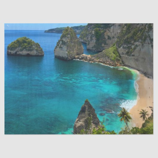 Coastal Tropical Island Paradise Beach Seidenpapier (Vorderseite)