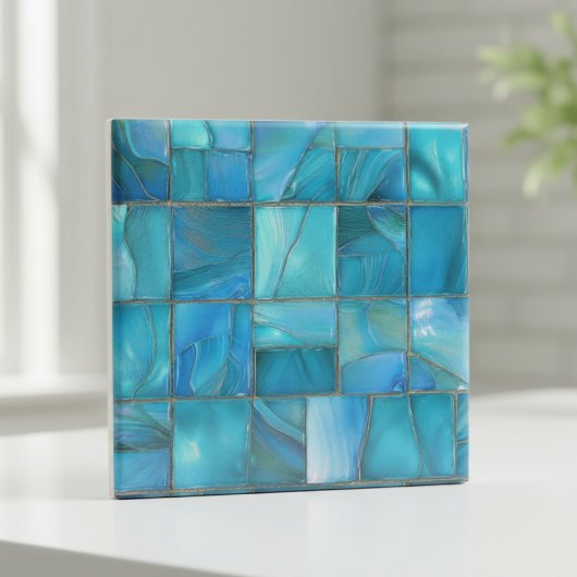 Coastal Turquoise Glass Mosaic Fliese