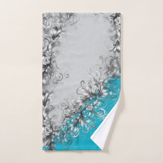 Coastal Turquoise Grey Towel Set (Handtuch)