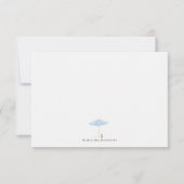 Coastal Umbrella Dog Minimal Monogram Mitteilungskarte (Vorderseite)