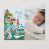 Coastal Village Baby Dusche Foto Vielen Dank Postkarte (Vorderseite)