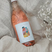 Coastal village baby shower party weinetikett