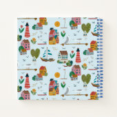 Coastal Village Blue Boy Baby Showroom Gästebuch Notizblock (Rückseite)